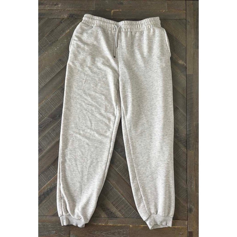 Mondetta Girls Gray Speckled Fleece Jogger Sweatpants Size L 14/16 Drawstring
